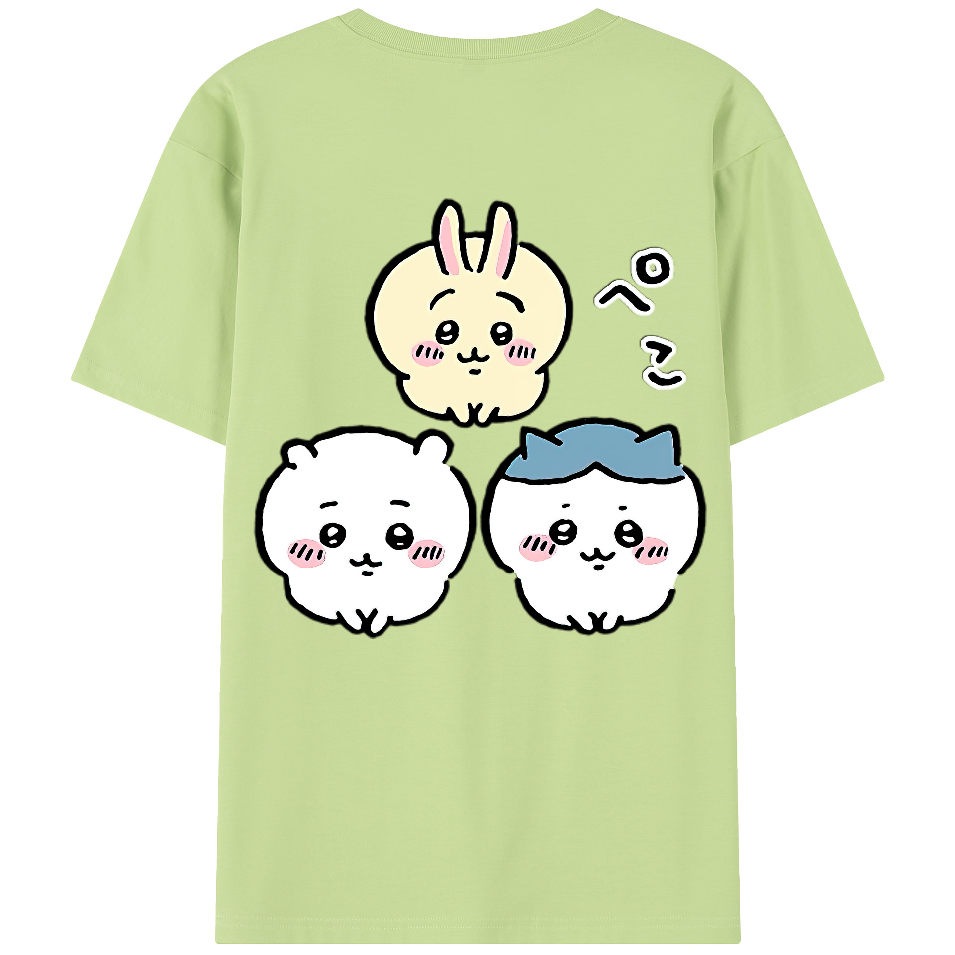 （画像用） ちいかわ うさぎ Chii-kawa usagi 綿100％半袖Tシャツ（背面プリント）
